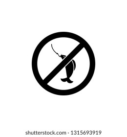No fishing sign icon. Simple glyph, flat vector element of ban, prohibition, forbid icons set for UI and UX, website or mobile application