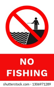 NO FISHING sign. Vector.