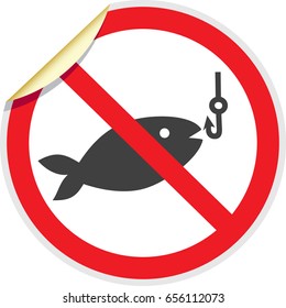 No fishing sign in vector depicting banned activities