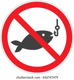 No fishing sign in vector depicting banned activities