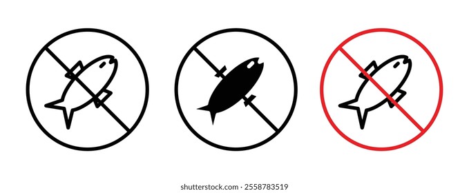 No fishing sign vector set