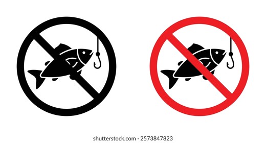 No fishing signs vector set