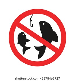 No fishing symbol flat vector illustration