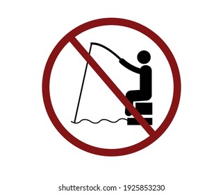 No fishing vector icon.  Editable stroke. Linear style sign for use on web design and mobile apps, logo. Symbol illustration. Pixel vector graphics - Vector