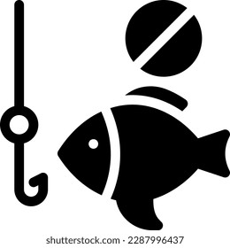 no fishing  Vector illustration on a transparent background. Premium quality symmbols. Glyphs vector icons for concept and graphic design.