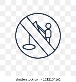 No fishing vector outline icon isolated on transparent background, high quality linear No fishing transparency concept can be used web and mobile