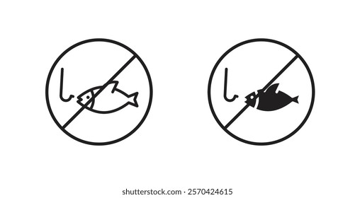 No fishing vector web icons set