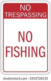 No fishing warning sign and labels