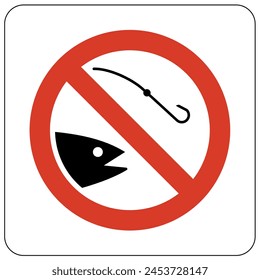 No fishing warning sign and labels