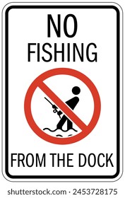 No fishing warning sign and labels