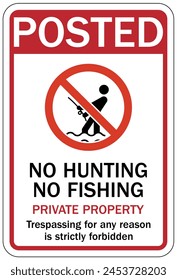 No fishing warning sign and labels
