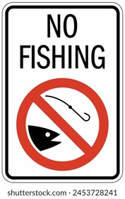 No fishing warning sign and labels