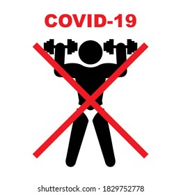 No fitness operation, covid-19, vector banner	