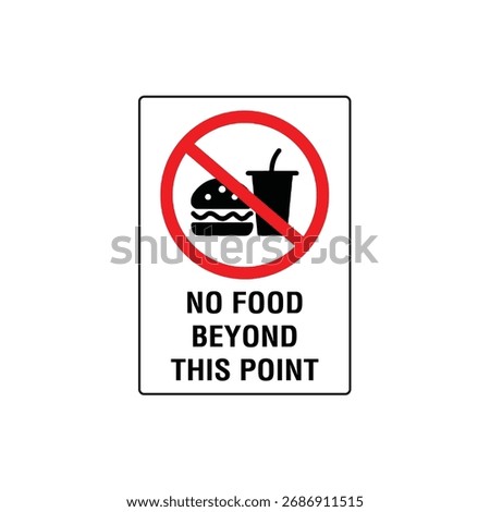 No Fixed Items Past This Point Prohibitive Symbol Sign Vector Illustration for Area Restriction and Security.