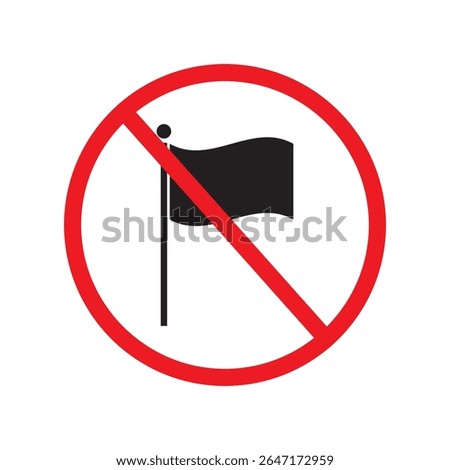 No Flag icon illustration  on white background, EPS10