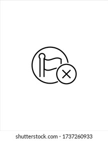 no flag icon,vector line icon.