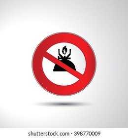 No flammable fire gas prohibition sign icon illustration