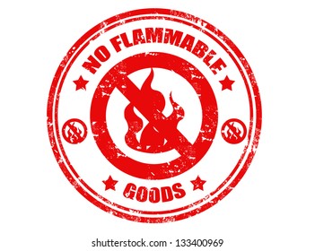 NO flammable grunge stamp, vector illustration