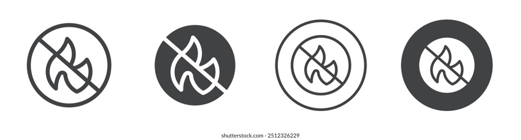 No flammable materials icon Vector logo outline