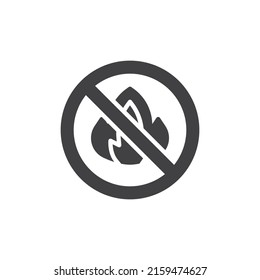 No flammable sign vector icon. filled flat sign for mobile concept and web design. No fire glyph icon. Symbol, logo illustration. Vector graphics