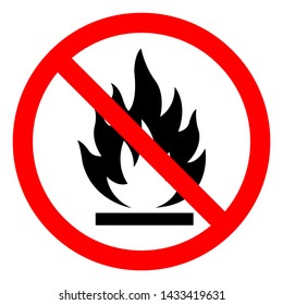 No Flammable Symbol Sign, Vector Illustration, Isolate On White Background Label .EPS10