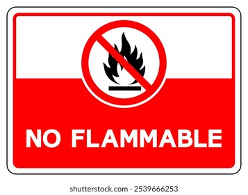 No Flammable Symbol Sign, Vector Illustration, Isolate On White Background Label.EPS10