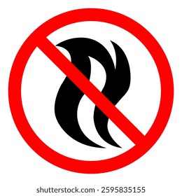 No Flammable Symbol Sign, Vector Illustration, Isolate On White Background Label.EPS10