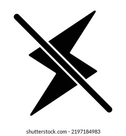 No flash black icon. Suitable for website, content design, poster, banner, or video editing needs