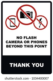 No flash, camera or phones Sign