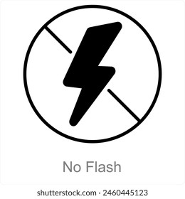 No Flash and dark icon concept