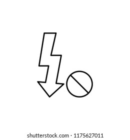 no flash. Element of photography icon for mobile concept and web apps. Thin line no flash can be used for web and mobile on white background