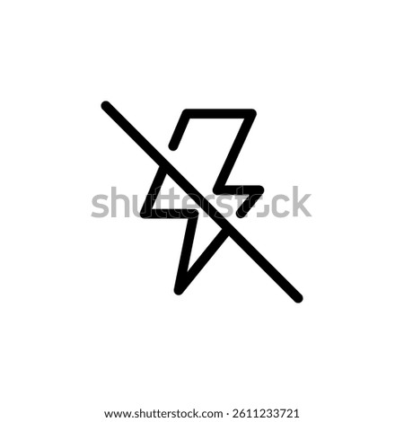 no flash icon. Ideal for use in UI, UX, or any design requiring a clear and concise representation of the no flash photography restriction