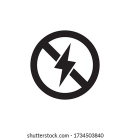 No Flash Icon , Prohibition Lightning Sign Icon In Trendy  Design Vector Eps 10