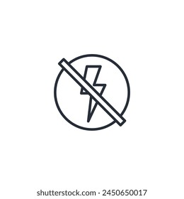 no flash icon. vector.Editable stroke.linear style sign for use web design,logo.Symbol illustration.
