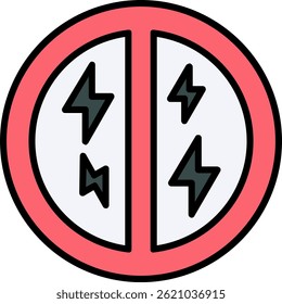 No Flash Line Filled Vector Icon Design