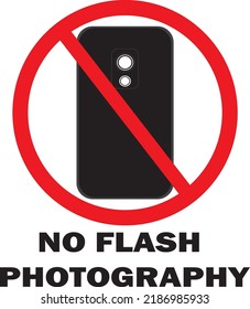 No flash photography sign vector