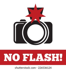 No flash sign