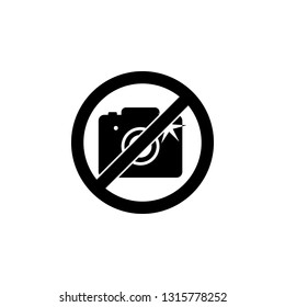 No flash sign icon. Simple glyph, flat vector element of ban, prohibition, forbid icons set for UI and UX, website or mobile application
