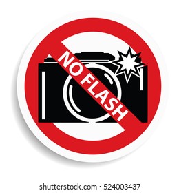 No flash sign on white background.vector illustration