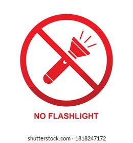 No flashlight sign isolated on white background vector illustration.