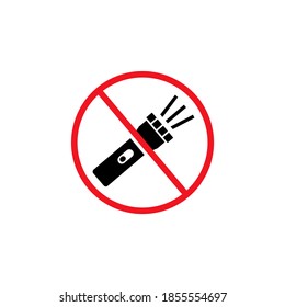no flashlight sign on white background. Vector eps 10.