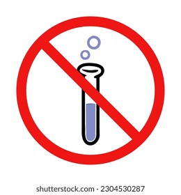 No Flask Sign on White Background