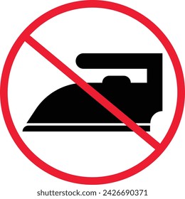 No Flat Iron Prohibition Sign Symbol