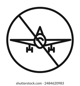 no flight or fly zone icon mark in filled style