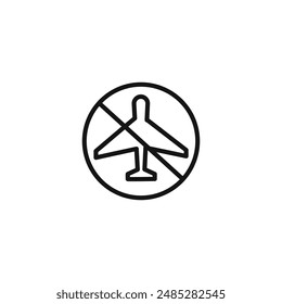 no flight or fly zone icon logo sign vector outline