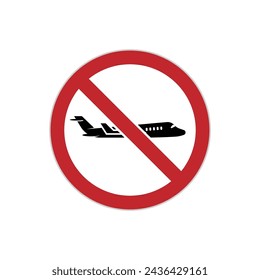 No Flight  Icon. Symbol No Plane - Vector.