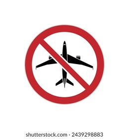 No Flight  Icon. Symbol No Plane - Vector.