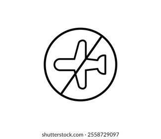 No flight icon vector symbol design illustration