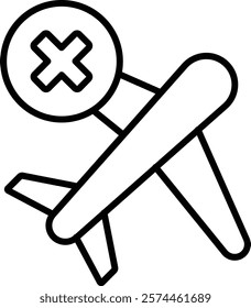 No Flight vector icon. Can be used for printing, mobile and web applications.