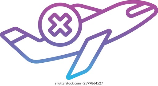 No Flight vector icon. Can be used for printing, mobile and web applications.